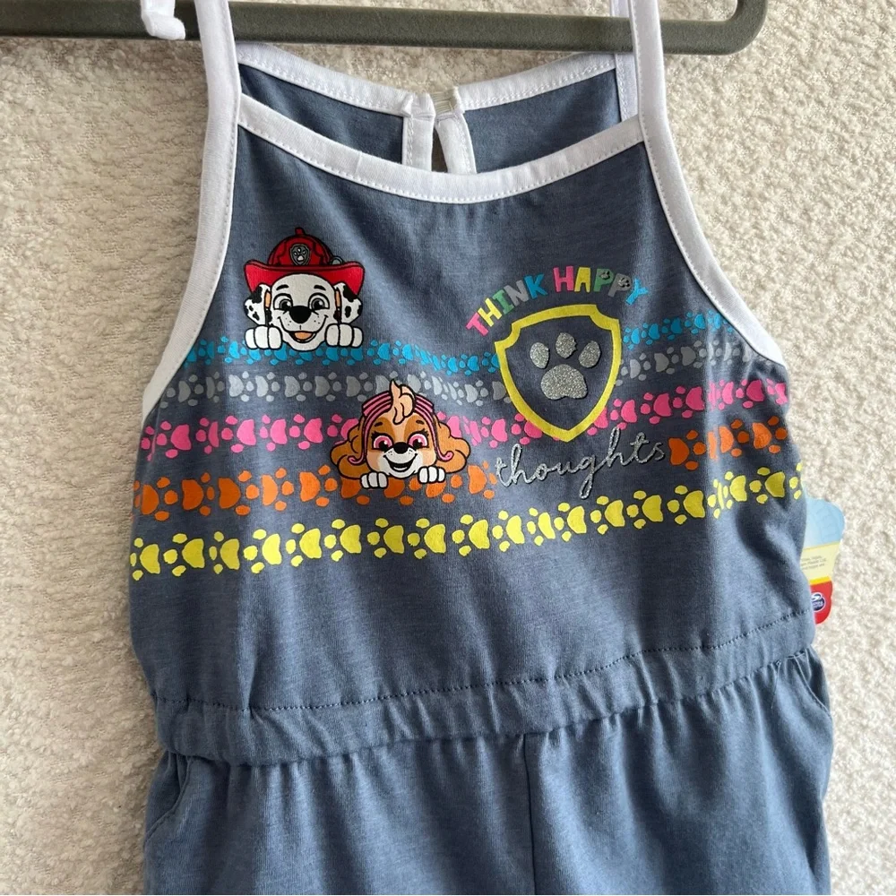 Paw Patrol NWT Kids One‎ Piece Blue Romper Think Happy Thoughts Size 6